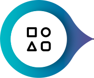 Figuras pequeñas de un cuadrado, un rectángulo, un círculo y un triángulo